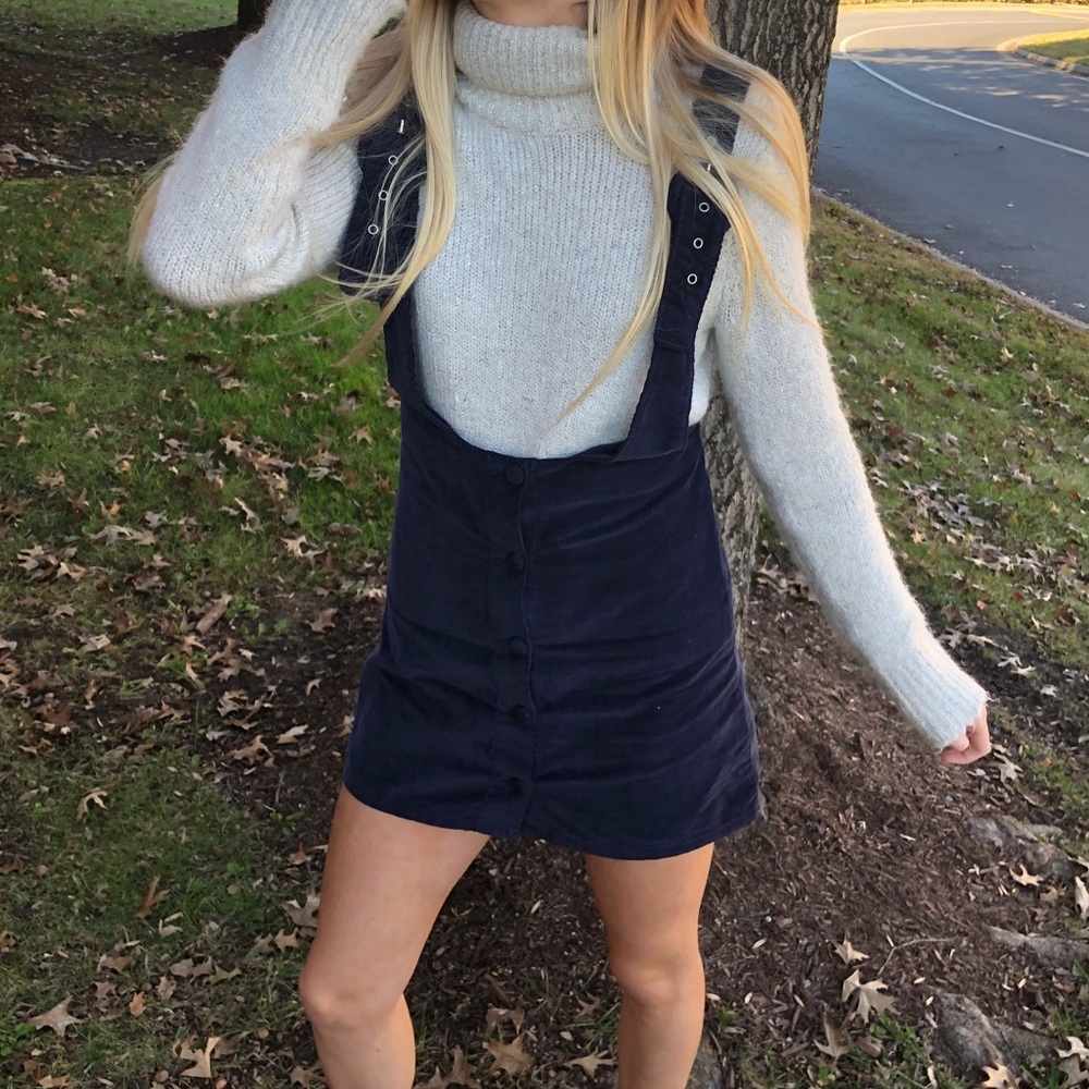 Navy Blue Overall Dress